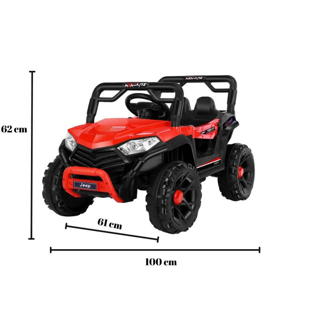 Masinuta Electrica pe 4 Roti, Tip Jeep, 2 Usi,cu Acumulator, Sistem Anti-Rasturnare, Sistem de Lumini si Sunet, 2-8 Ani, 100 x 61 x 62 cm