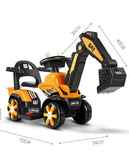 Masinuta Electrica Tip Excavator, Brat Electric cu Maneta de Control, Spatar si Bare Laterale, Sistem Muzica si Lumini, 1-8 Ani