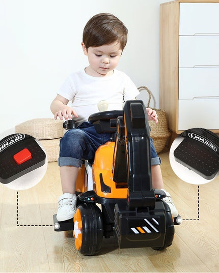 Masinuta Electrica Tip Excavator, Brat Electric cu Maneta de Control, Spatar si Bare Laterale, Sistem Muzica si Lumini, 1-8 Ani