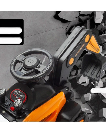 Masinuta Electrica Tip Excavator, Brat Electric cu Maneta de Control, Spatar si Bare Laterale, Sistem Muzica si Lumini, 1-8 Ani