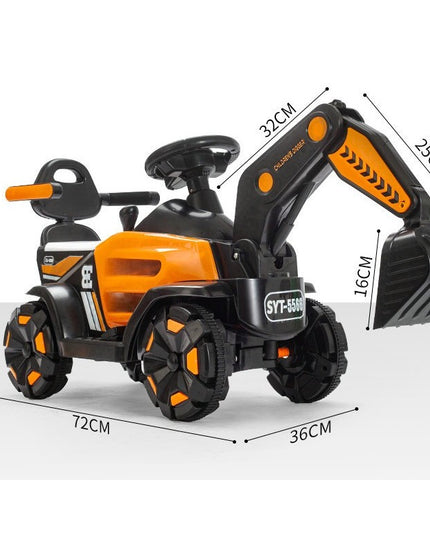 Masinuta Electrica Tip Excavator, Brat Electric cu Maneta de Control, Spatar si Bare Laterale, Sistem Muzica si Lumini, 1-8 Ani