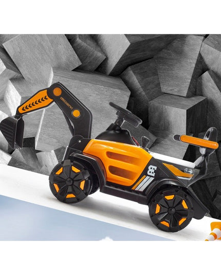 Masinuta Electrica Tip Excavator, Brat Electric cu Maneta de Control, Spatar si Bare Laterale, Sistem Muzica si Lumini, 1-8 Ani