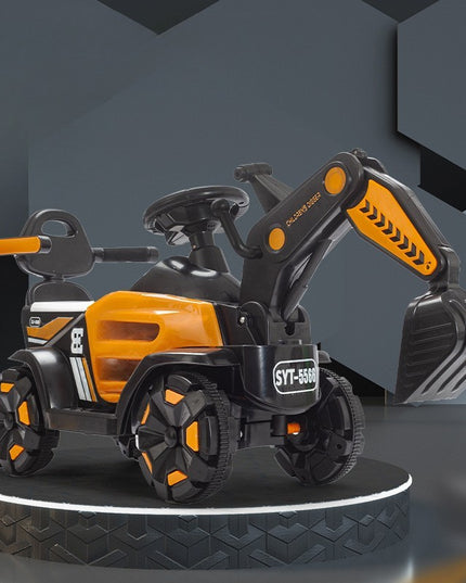 Masinuta Electrica Tip Excavator, Brat Electric cu Maneta de Control, Spatar si Bare Laterale, Sistem Muzica si Lumini, 1-8 Ani