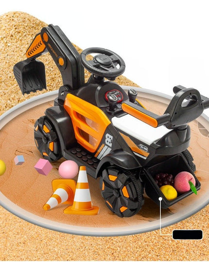 Masinuta Electrica Tip Excavator, Brat Electric cu Maneta de Control, Spatar si Bare Laterale, Sistem Muzica si Lumini, 1-8 Ani
