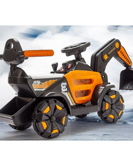 Masinuta Electrica Tip Excavator, Brat Electric cu Maneta de Control, Spatar si Bare Laterale, Sistem Muzica si Lumini, 1-8 Ani