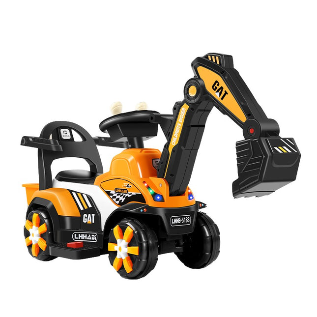Masinuta Electrica Tip Excavator, Brat Electric cu Maneta de Control, Spatar si Bare Laterale, Sistem Muzica si Lumini, 1-8 Ani