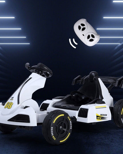 Masinuta Electrica Tip Kart, cu Telecomanda, Dimensiune Reglabila, 2 Viteze, Sistem de Lumini si Sunet, Pentru Copii intre 1.2 - 1.6 Inaltime