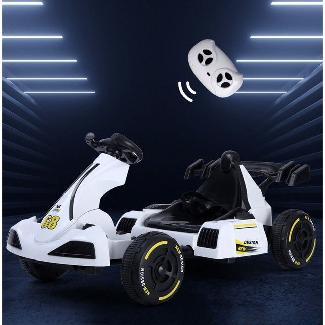 Masinuta Electrica Tip Kart, cu Telecomanda, Dimensiune Reglabila, 2 Viteze, Sistem de Lumini si Sunet, Pentru Copii intre 1.2 - 1.6 Inaltime