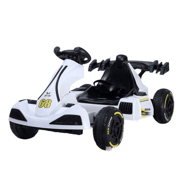 Masinuta Electrica Tip Kart, cu Telecomanda, Dimensiune Reglabila, 2 Viteze, Sistem de Lumini si Sunet, Pentru Copii intre 1.2 - 1.6 Inaltime