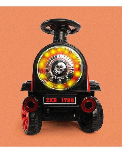 Masinuta Electrica Tip Trenulet cu Vagon Detasabil, Pentru 2 Persoane,cu Telecomanda, Lumini si Sunete, Locomotiva cu Vapori de Abur, 1-6 Ani