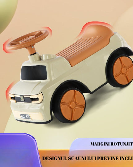 Masinuta Ride-On cu Sistem Anti-Rasturnare, Sistem de Lumini si Muzica, de Depozitare, 1-6 Ani