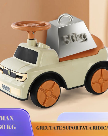 Masinuta Ride-On cu Sistem Anti-Rasturnare, Sistem de Lumini si Muzica, de Depozitare, 1-6 Ani