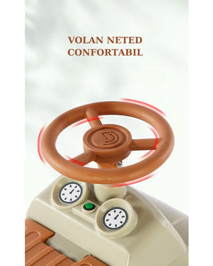 Masinuta Ride-On cu Sistem Anti-Rasturnare, Sistem de Lumini si Muzica, de Depozitare, 1-6 Ani