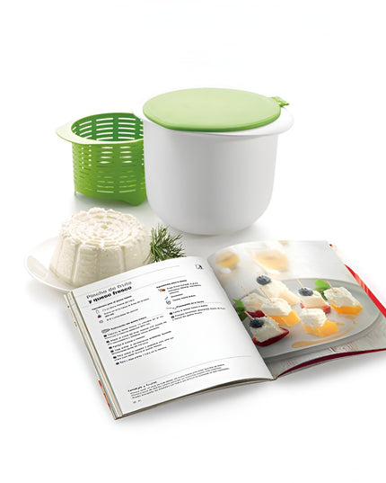 Recipient pentru Preparat Branza, Capac de Silicon, Cheese Maker din Plastic, Strecuratoare