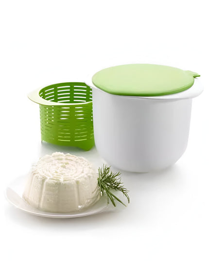 Recipient pentru Preparat Branza, Capac de Silicon, Cheese Maker din Plastic, Strecuratoare