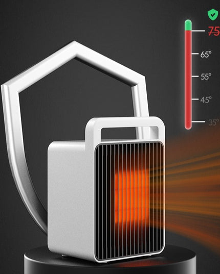 Mini Aeroterma, Mini Radiator Electric, Putere 900 W, Buton cu 2 Trepte de Temperatura, Inchidere Automata, cu Maner de Prindere