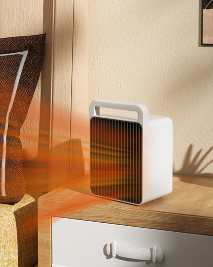 Mini Aeroterma, Mini Radiator Electric, Putere 900 W, Buton cu 2 Trepte de Temperatura, Inchidere Automata, cu Maner de Prindere