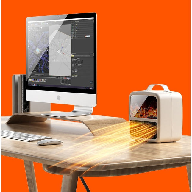 Mini Aeroterma Portabila, Display LCD, Flacara Tip Semineu, 1500W, 2 Trepte, Oprire Automata