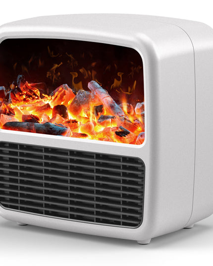 Mini Aeroterma Portabila, Display LCD, Flacara Tip Semineu, 1500W, 2 Trepte, Oprire Automata