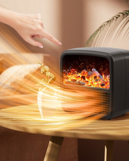 Mini Aeroterma Portabila, Display LCD, Flacara Tip Semineu, 1500W, 2 Trepte, Oprire Automata