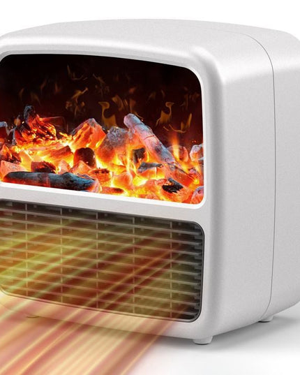 Mini Aeroterma Portabila, Display LCD, Flacara Tip Semineu, 1500W, 2 Trepte, Oprire Automata