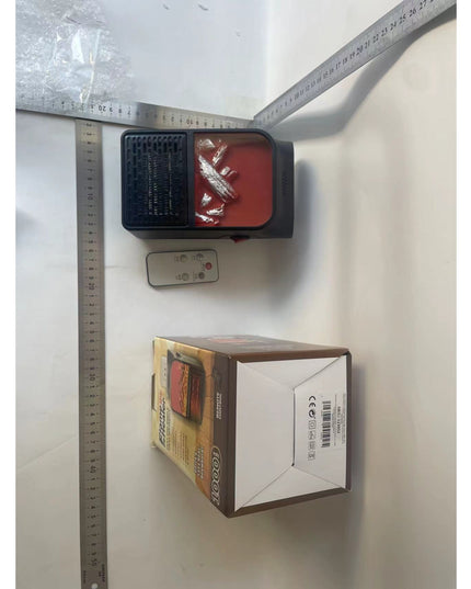 Mini Aeroterma Puternica Portabila Putere 1000W, Mini radiator electric cu Display LCD, efect de semineu si flacara, cu telecomanda