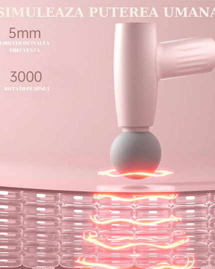 Mini Aparat de Masaj, Tip Pistol, Incarcare USB Tip C, Portabil, Pentru Relaxare Musculara, Autonomie 120 Min, 3 Trepte de Viteza
