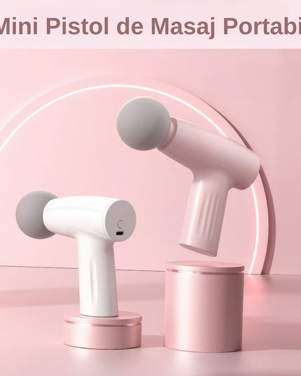 Mini Aparat de Masaj, Tip Pistol, Incarcare USB Tip C, Portabil, Pentru Relaxare Musculara, Autonomie 120 Min, 3 Trepte de Viteza