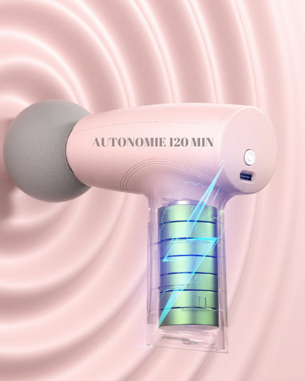 Mini Aparat de Masaj, Tip Pistol, Incarcare USB Tip C, Portabil, Pentru Relaxare Musculara, Autonomie 120 Min, 3 Trepte de Viteza