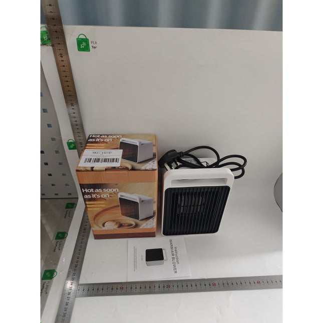 Mini Aeroterma, Mini Radiator Electric, Putere 900 W, Buton cu 2 Trepte de Temperatura, Inchidere Automata, cu Maner de Prindere