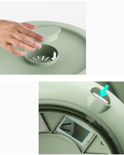 Dozator Etajat de Cereale Rotativ 360, 6 Compartimente, Capacitate 10L, Cofraj Special pentru Oua, Vas pentru Scurgerea Cerealelor