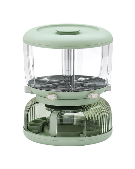 Dozator Etajat de Cereale Rotativ 360, 6 Compartimente, Capacitate 10L, Cofraj Special pentru Oua, Vas pentru Scurgerea Cerealelor