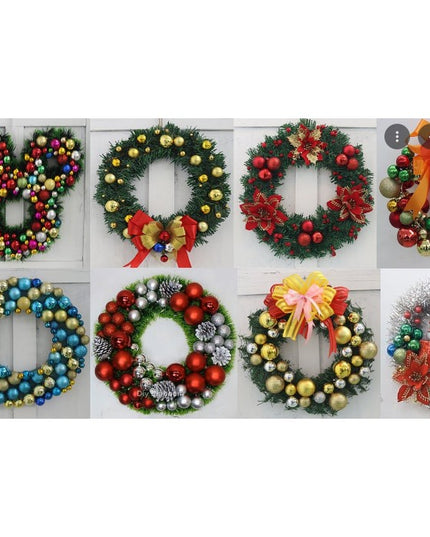 MIX Coronita Usa pentru Craciun din brad artificial, decorata