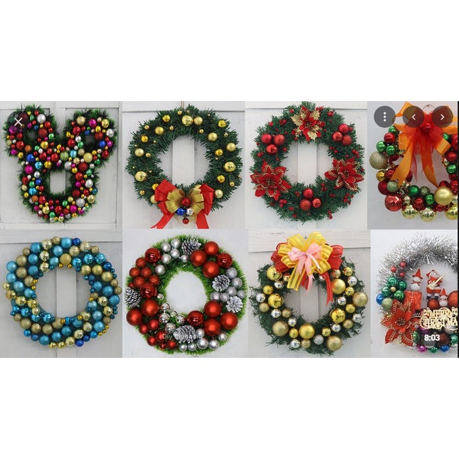 MIX Coronita Usa pentru Craciun din brad artificial, decorata