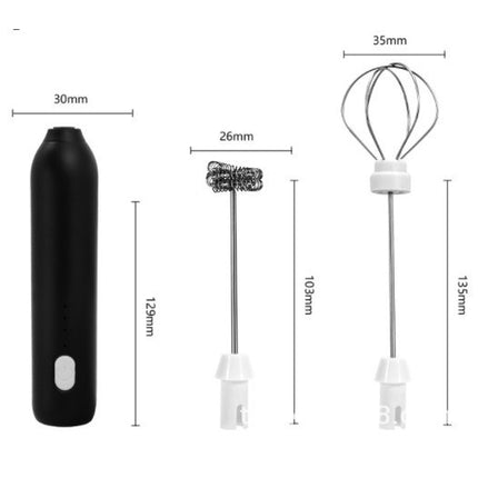 Mixer Spuma Lapte, Electric cu Incarcare USB, Bauturi Calde/Reci, Maner Izolat Termic, Otel Inoxidabil, pentru Latte, Ciocolata Calda, Cappuccino, Frappe, Usor de Folosit, 2 Accesorii