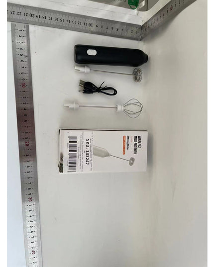 Mixer Spuma Lapte, Electric cu Incarcare USB, Bauturi Calde/Reci, Maner Izolat Termic, Otel Inoxidabil, pentru Latte, Ciocolata Calda, Cappuccino, Frappe, Usor de Folosit, 2 Accesorii