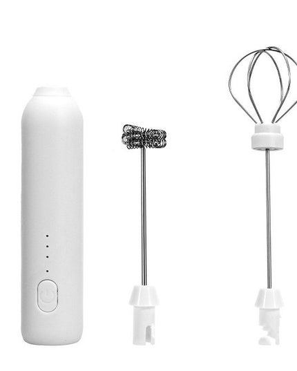 Mixer Spuma Lapte, Electric cu Incarcare USB, Bauturi Calde/Reci, Maner Izolat Termic, Otel Inoxidabil, pentru Latte, Ciocolata Calda, Cappuccino, Frappe, Usor de Folosit, 2 Accesorii