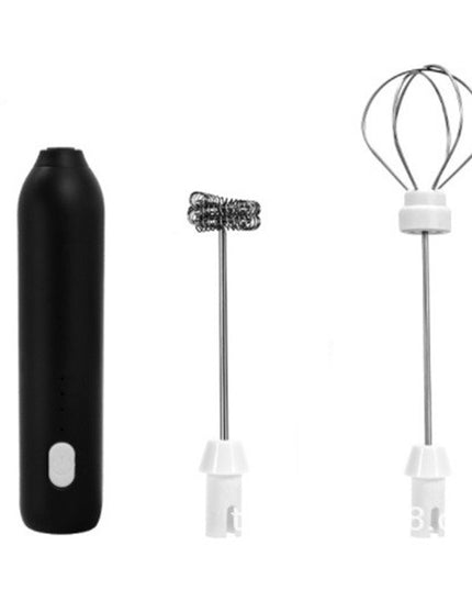 Mixer Spuma Lapte, Electric cu Incarcare USB, Bauturi Calde/Reci, Maner Izolat Termic, Otel Inoxidabil, pentru Latte, Ciocolata Calda, Cappuccino, Frappe, Usor de Folosit, 2 Accesorii