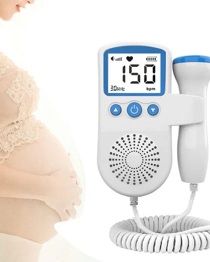 Monitor Fetal Doppler, Monitorizare Sarcina, Ritm Cardiac, Ecran LCD 4.5 cm, 2 x Baterii AA (neincluse), Portabil, din ABS, 12.8 x 9.6 x 3 cm, Utilizare de la 9 Saptamani