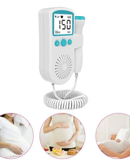 Monitor Fetal Doppler, Monitorizare Sarcina, Ritm Cardiac, Ecran LCD 4.5 cm, 2 x Baterii AA (neincluse), Portabil, din ABS, 12.8 x 9.6 x 3 cm, Utilizare de la 9 Saptamani