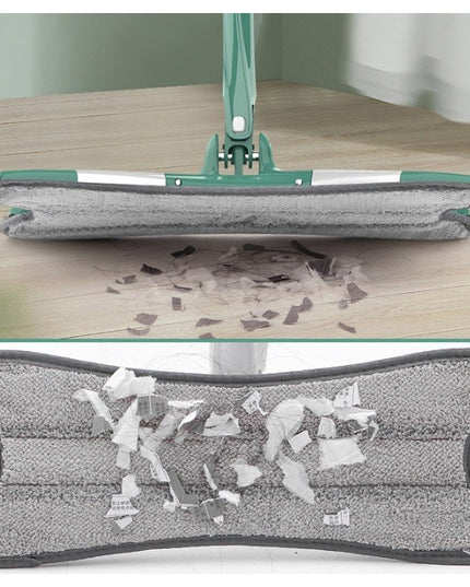 Mop Plat cu Laveta din Microfibra, Pentru Uz Casnic, Sistem de Stoarcere X, Tija Telescopica , Rotire 360°