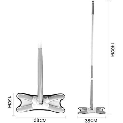 Mop Plat cu Laveta din Microfibra, Pentru Uz Casnic, Sistem de Stoarcere X, Tija Telescopica , Rotire 360°