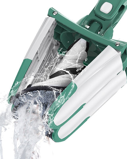 Mop Plat cu Laveta din Microfibra, Pentru Uz Casnic, Sistem de Stoarcere X, Tija Telescopica , Rotire 360°