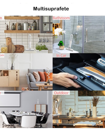 Mop de mana mini-portabil, cu sistem de stoarcere, dispozitiv de curatat manual, cu burete absorbant, material PVA, multisuprafete si geamuri