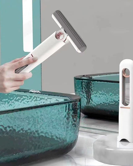 Mop de Mana Mini-Portabil, cu Sistem de Stoarcere, Dispozitiv de Curatat Manual, cu Burete Absorbant, din PVA,2 Rezerve