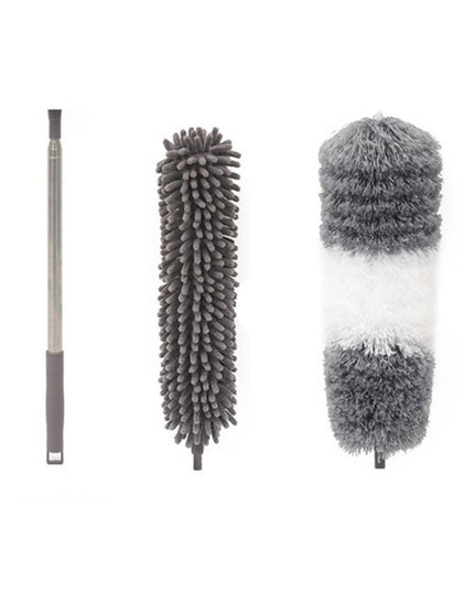 Mop din Microfibra pentru Curatenie, 2 Capete Detasabil, Mop din Microfibra, Pamatuf pentru Praf, Maner Extensibil, EVA, Impachetate in Sac cu Fermoar