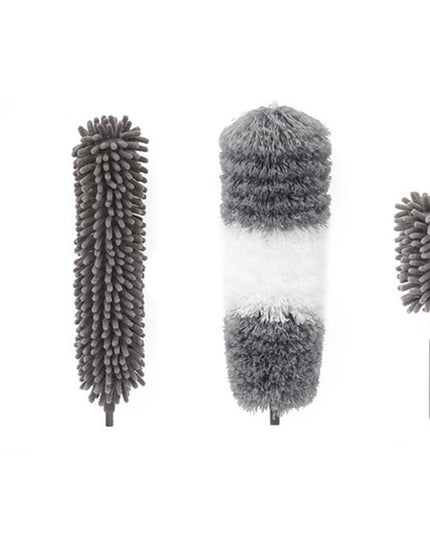 Mop din Microfibra pentru Curatenie, 3 Capete Detasabil, Mop din Microfibra, Pamatuf pentru Praf, Mini Perie, Maner Extensibil, EVA, Impachetate in Sac cu Fermoar