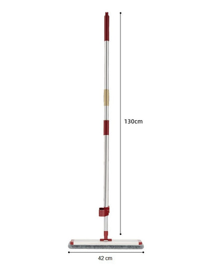 Mop Plat cu Laveta din Microfibra, Pentru Uz Casnic, cu 2 Lavete Incluse, Sistem de Stoarcere, Tija Telescopica , Rotire 360°