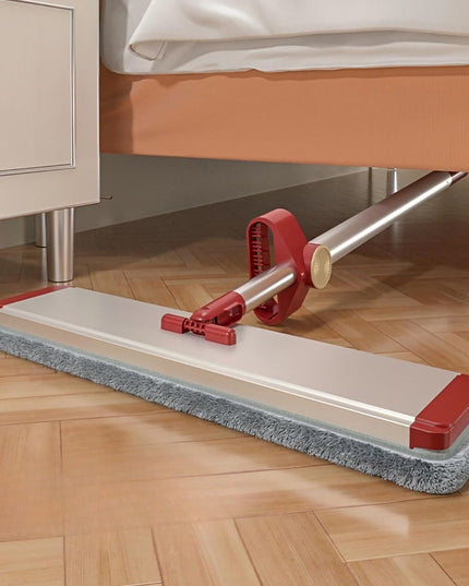 Mop Plat cu Laveta din Microfibra, Pentru Uz Casnic, cu 2 Lavete Incluse, Sistem de Stoarcere, Tija Telescopica , Rotire 360°