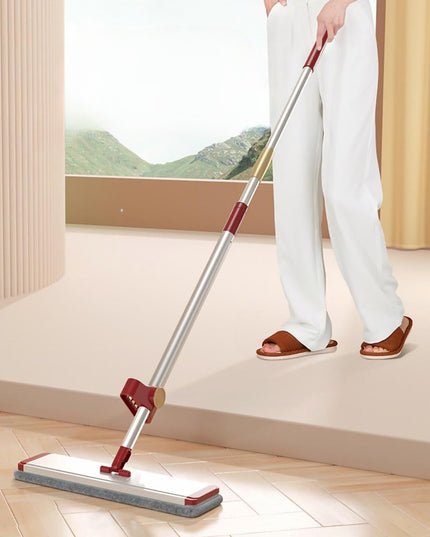 Mop Plat cu Laveta din Microfibra, Pentru Uz Casnic, cu 2 Lavete Incluse, Sistem de Stoarcere, Tija Telescopica , Rotire 360°